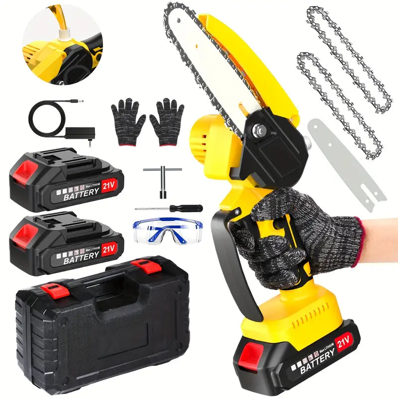 6" Cordless Electric Pruning Chainsaw with Pole Saw