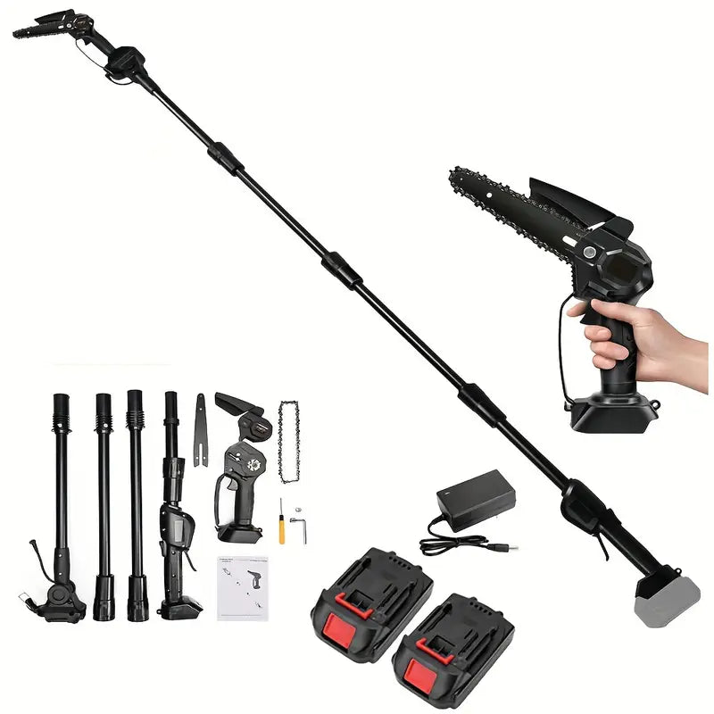 6" Cordless Electric Pruning Chainsaw with Pole Saw