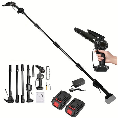 6" Cordless Electric Pruning Chainsaw with Pole Saw